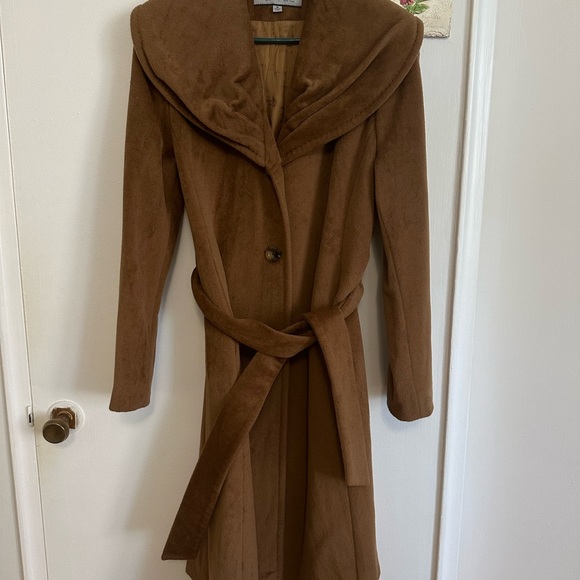 Vintage Anne Klein Belted Brown Wool Trench Coat/OverCoat Size Medium - Picture 3 of 17